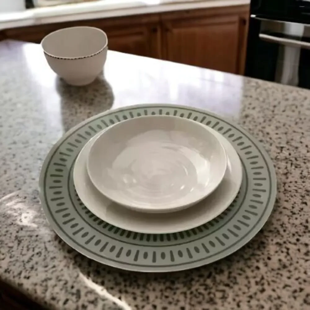 IKEA TUVIRIS Place mat Gray-Green/Patterned Plastic 14 ½ 